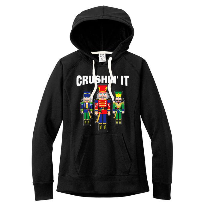 Crushing It Decorative Nut Cracker Women's Fleece Hoodie