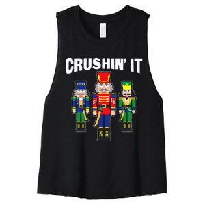 Crushing It Decorative Nut Cracker Women's Racerback Cropped Tank