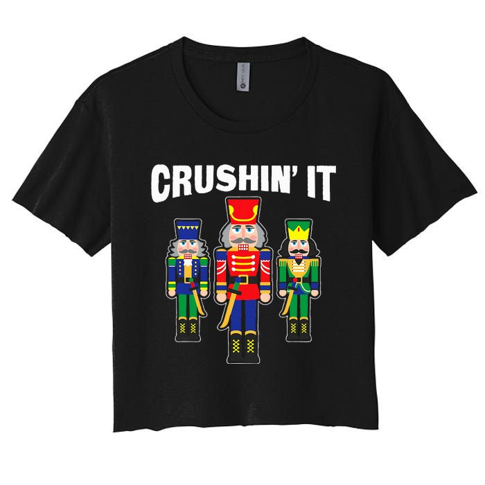 Crushing It Decorative Nut Cracker Women's Crop Top Tee