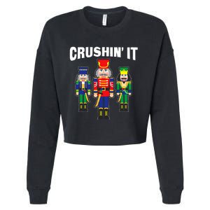 Crushing It Decorative Nut Cracker Cropped Pullover Crew