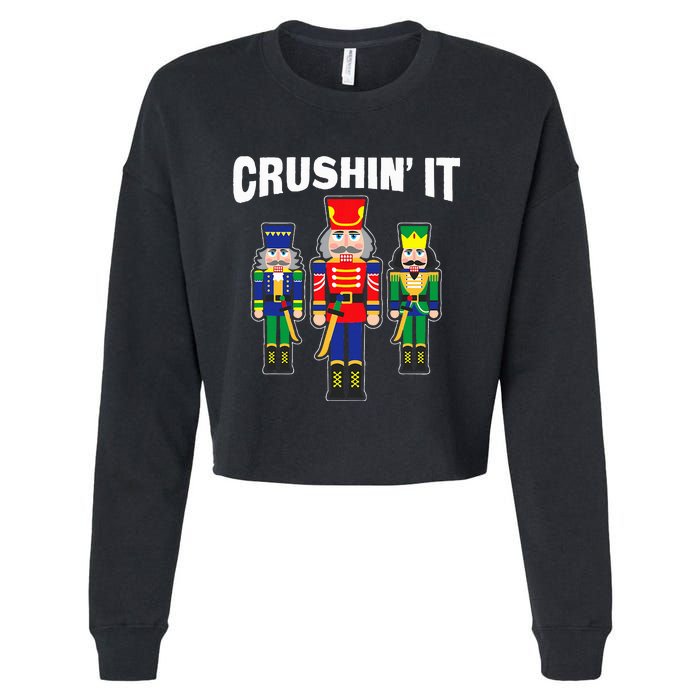 Crushing It Decorative Nut Cracker Cropped Pullover Crew