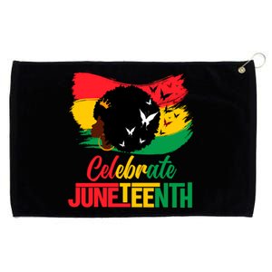 Celebrate Indepedence Day Black Messy Bun Juneteenth Cute Gift Grommeted Golf Towel