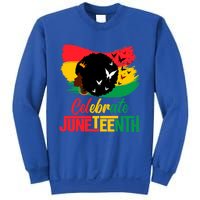 Celebrate Indepedence Day Black Messy Bun Juneteenth Cute Gift Sweatshirt