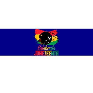 Celebrate Indepedence Day Black Messy Bun Juneteenth Cute Gift Bumper Sticker