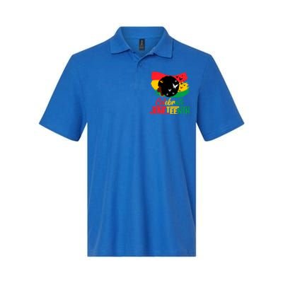 Celebrate Indepedence Day Black Messy Bun Juneteenth Cute Gift Softstyle Adult Sport Polo