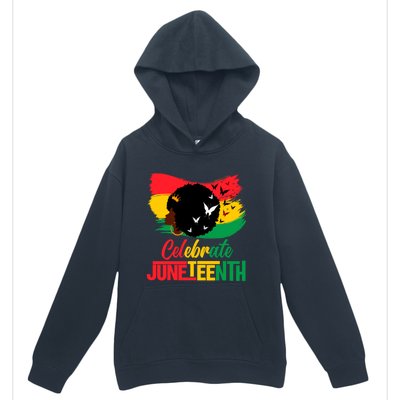 Celebrate Indepedence Day Black Messy Bun Juneteenth Cute Gift Urban Pullover Hoodie