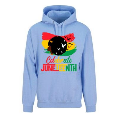 Celebrate Indepedence Day Black Messy Bun Juneteenth Cute Gift Unisex Surf Hoodie