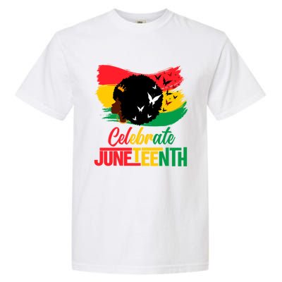 Celebrate Indepedence Day Black Messy Bun Juneteenth Cute Gift Garment-Dyed Heavyweight T-Shirt