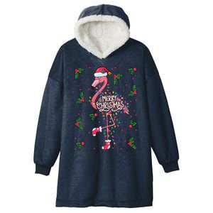 Christmas IM Dreaming Of A Pink Christmas Festive Flamingo Cool Gift Hooded Wearable Blanket