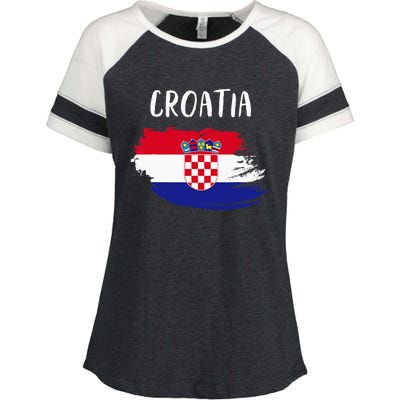 Croatia indepedence day croatia flag Enza Ladies Jersey Colorblock Tee