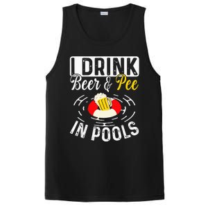 Cool I Drink Beer And Pee In Pools Funny Swimmer Drink Gift PosiCharge Competitor Tank