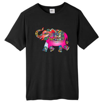 Colorful Indian Elephant Tribal Cute Gift Dala Art Cute Gift Yoga Namaste Gift Tall Fusion ChromaSoft Performance T-Shirt