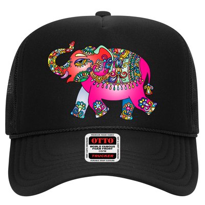 Colorful Indian Elephant Tribal Cute Gift Dala Art Cute Gift Yoga Namaste Gift Trucker Hat
