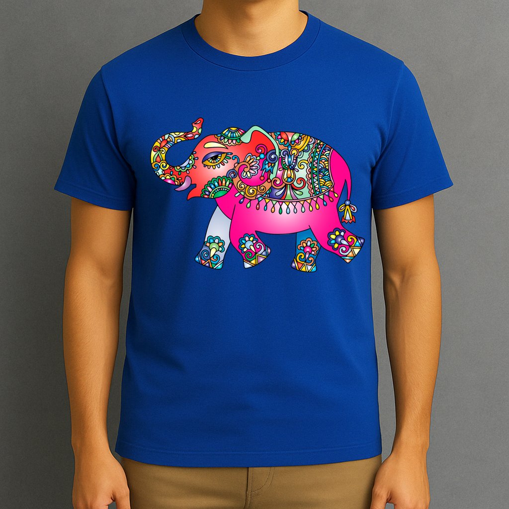 Colorful Indian Elephant Tribal Cute Gift Dala Art Cute Gift Yoga Namaste Gift T-Shirt