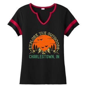 Charlestown Indiana Explore The Outdoors Ladies Halftime Notch Neck Tee