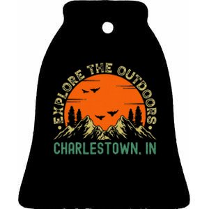 Charlestown Indiana Explore The Outdoors Ceramic Bell Ornament