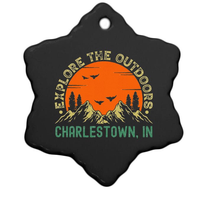 Charlestown Indiana Explore The Outdoors Ceramic Star Ornament