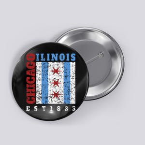 Chicago Illinois Est. 1833 Chicago Flag Souvenir Button