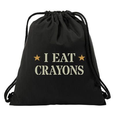 Cute I Eat Crayons Proud Eater Officer Squad Military Corp Drawstring Bag