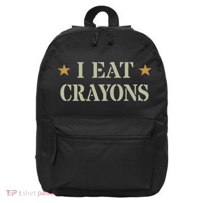 Cute I Eat Crayons Proud Eater Officer Squad Military Corp 16 in Basic Backpack