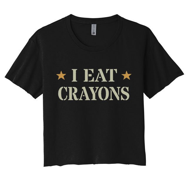 Cute I Eat Crayons Proud Eater Officer Squad Military Corp Crop Top