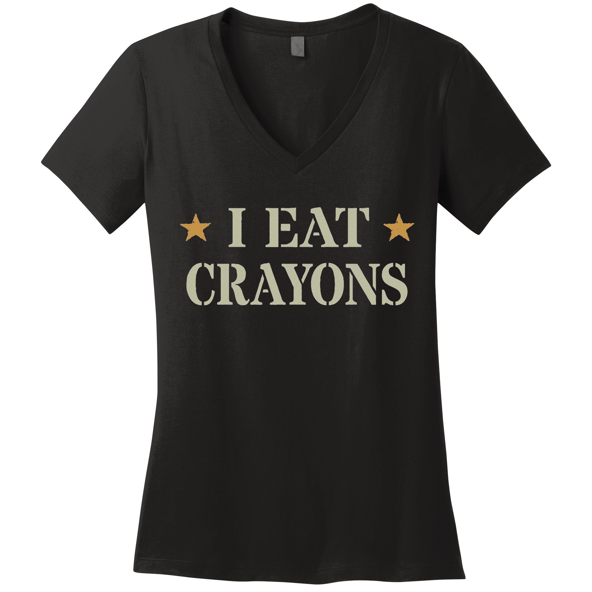 Cute I Eat Crayons Proud Eater Officer Squad Military Corp Women's V-Neck T-Shirt