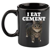 Cat I Eat Cement 11oz C Handle Ceramic Mug