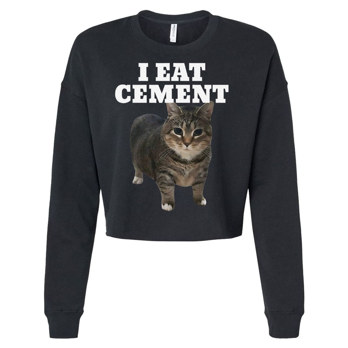 Cat I Eat Cement Cropped Pullover Crew
