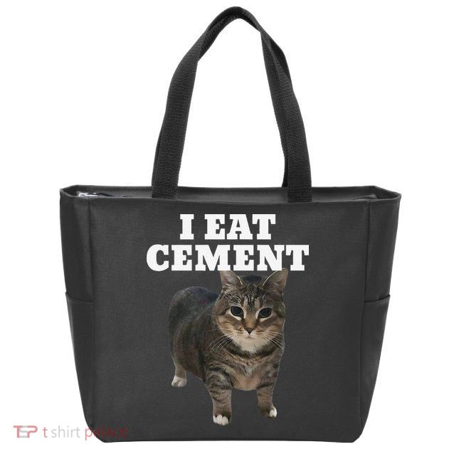 Cat I Eat Cement Zip Tote Bag