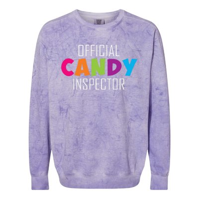 Candy Inspector Funny Halloween Candy Costume Colorblast Crewneck Sweatshirt