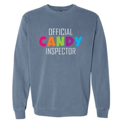 Candy Inspector Funny Halloween Candy Costume Garment-Dyed Sweatshirt