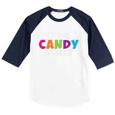 Candy Inspector Funny Halloween Candy Costume Baseball Sleeve Shirt