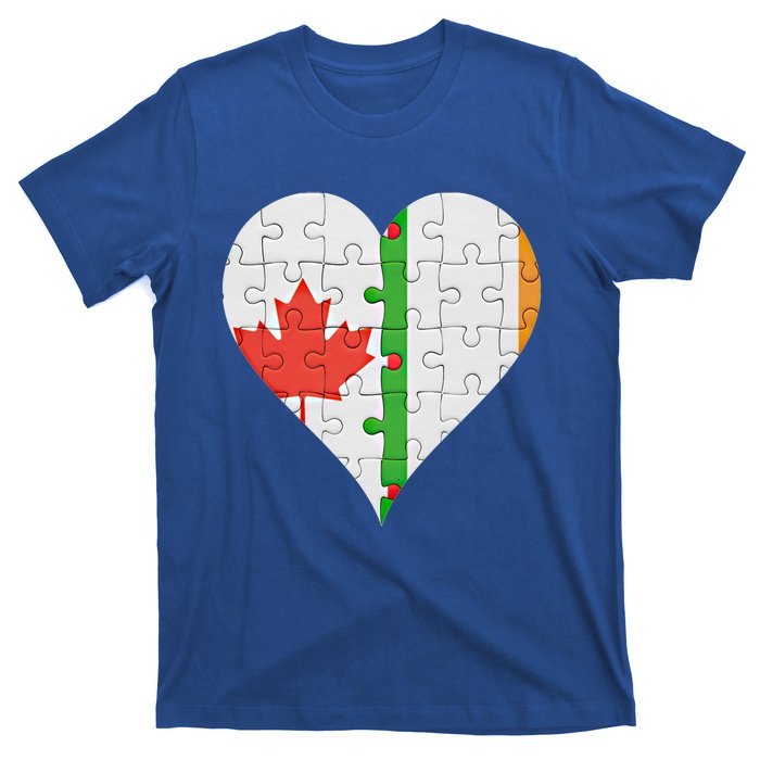 Canadian Irish Flag Heart Gift T-Shirt