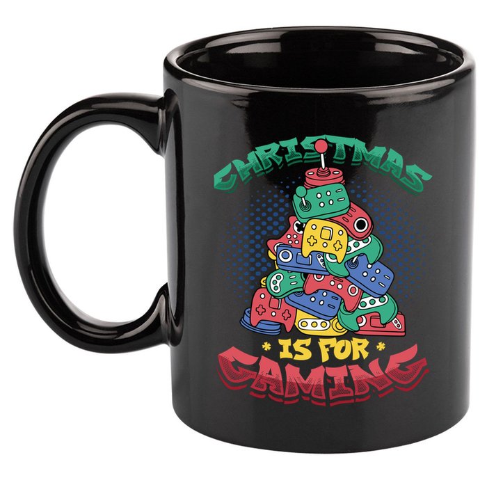 Christmas Is For Gaming Controller Christmas Tree Gamer Gift 11oz C Handle Ceramic Mug