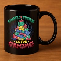 Christmas Is For Gaming Controller Christmas Tree Gamer Gift 11oz C Handle Ceramic Mug