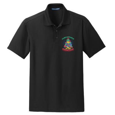 Christmas Is For Gaming Controller Christmas Tree Gamer Gift Dry Zone Grid Polo