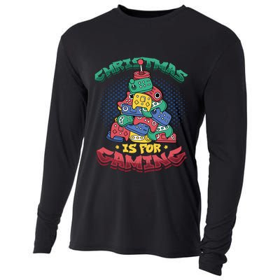 Christmas Is For Gaming Controller Christmas Tree Gamer Gift Cooling Performance Long Sleeve Crew