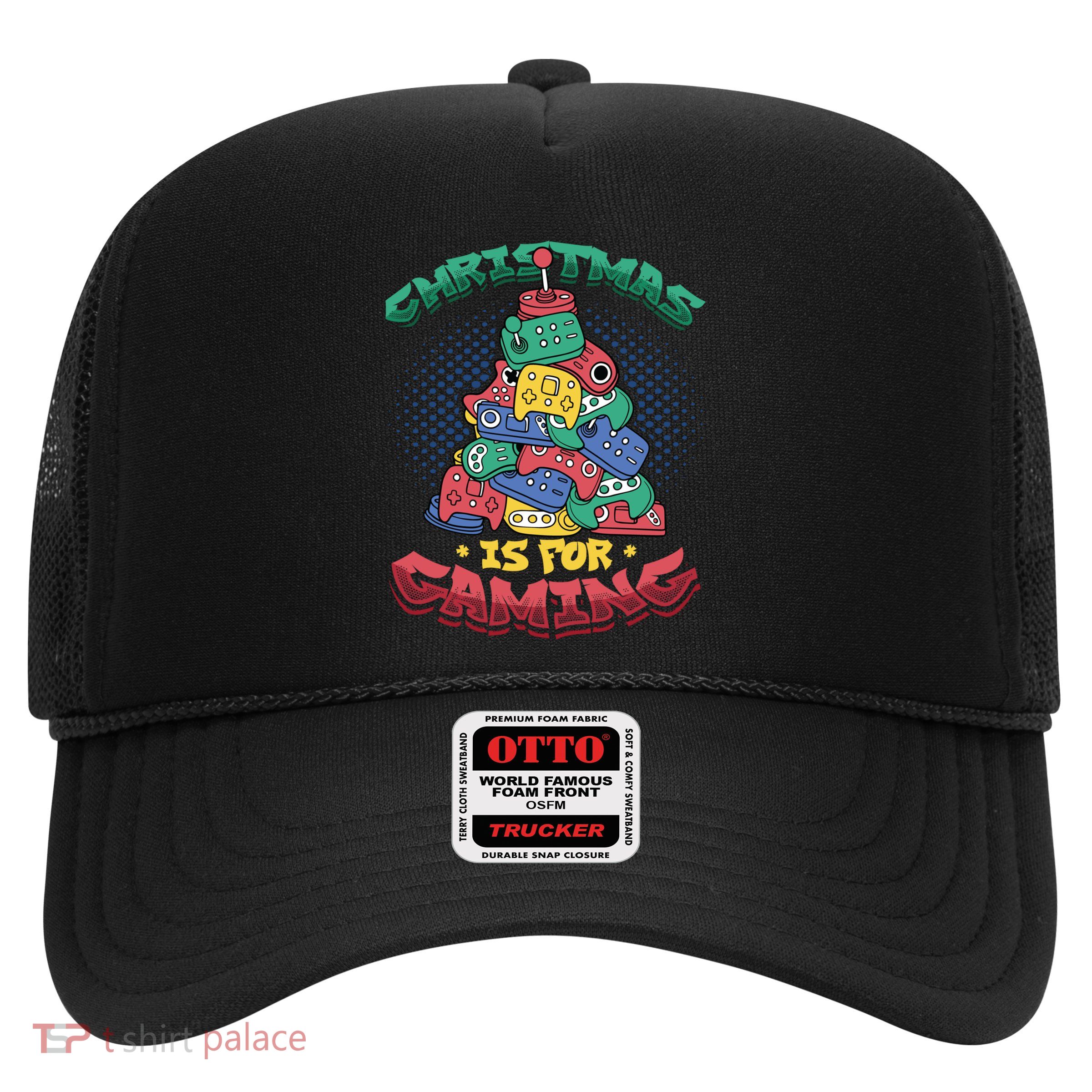 Christmas Is For Gaming Controller Christmas Tree Gamer Gift Trucker Hat