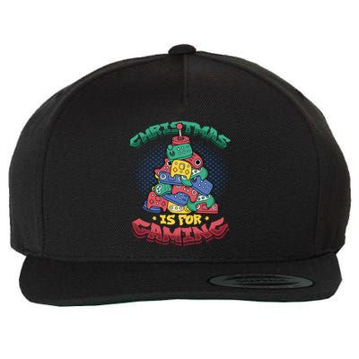 Christmas Is For Gaming Controller Christmas Tree Gamer Gift Wool Snapback Cap