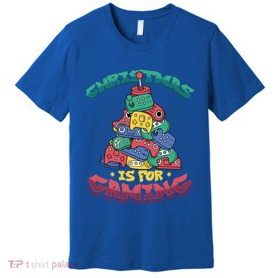 Christmas Is For Gaming Controller Christmas Tree Gamer Gift Premium T-Shirt