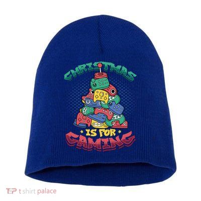Christmas Is For Gaming Controller Christmas Tree Gamer Gift Short Acrylic Beanie