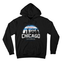 Chicago Illinois Flag Vintage Skyline Hoodie