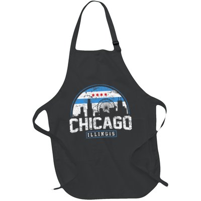 Chicago Illinois Flag Vintage Skyline Apron