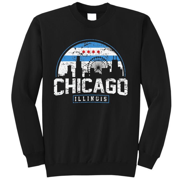 Chicago Illinois Flag Vintage Skyline Sweatshirt