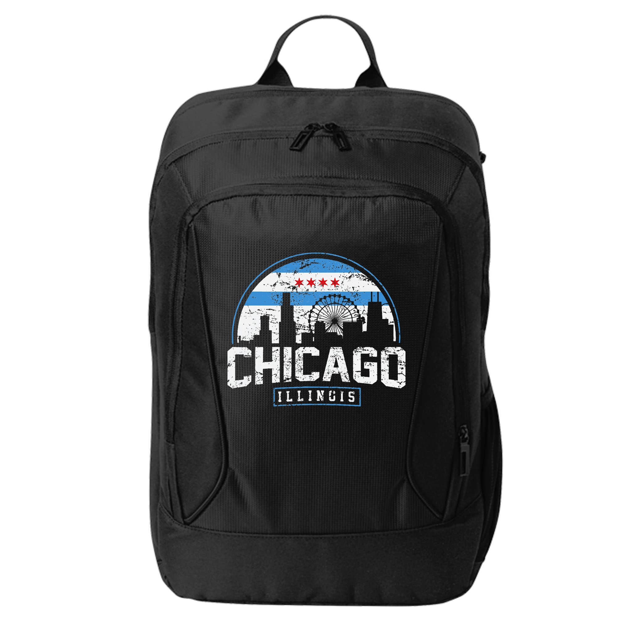Chicago Illinois Flag Vintage Skyline City Backpack