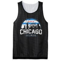 Chicago Illinois Flag Vintage Skyline Mesh Reversible Basketball Jersey Tank