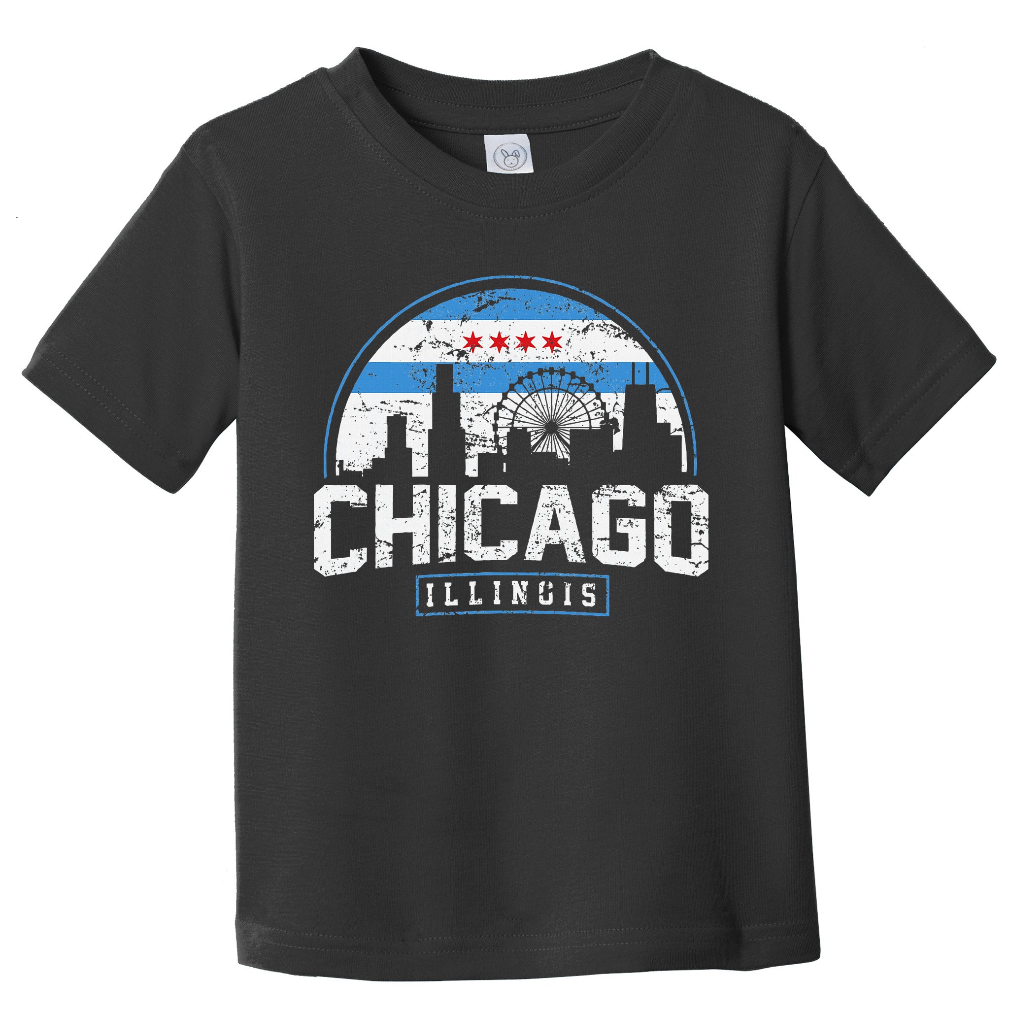Chicago Illinois Flag Vintage Skyline Toddler T-Shirt