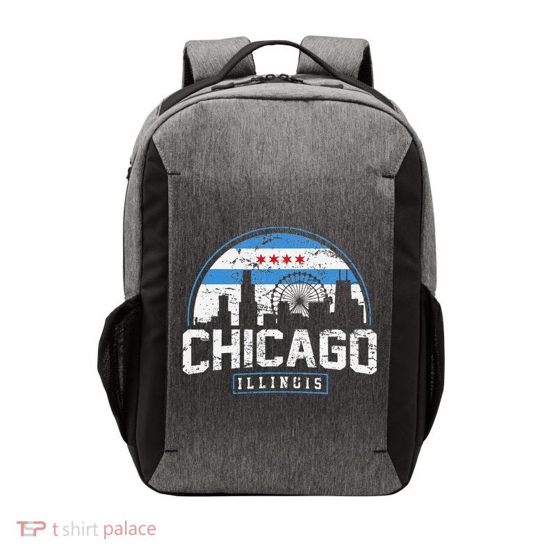 Chicago Illinois Flag Vintage Skyline Vector Backpack