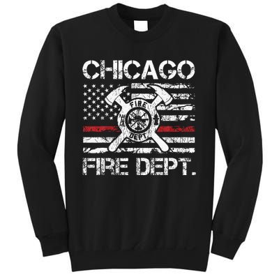 Chicago Illinois Fire Department Thin Red Line Fireman Sweatshirt