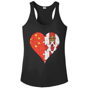 Chinese Irish Flag Heart Great Gift Ladies PosiCharge Competitor Racerback Tank